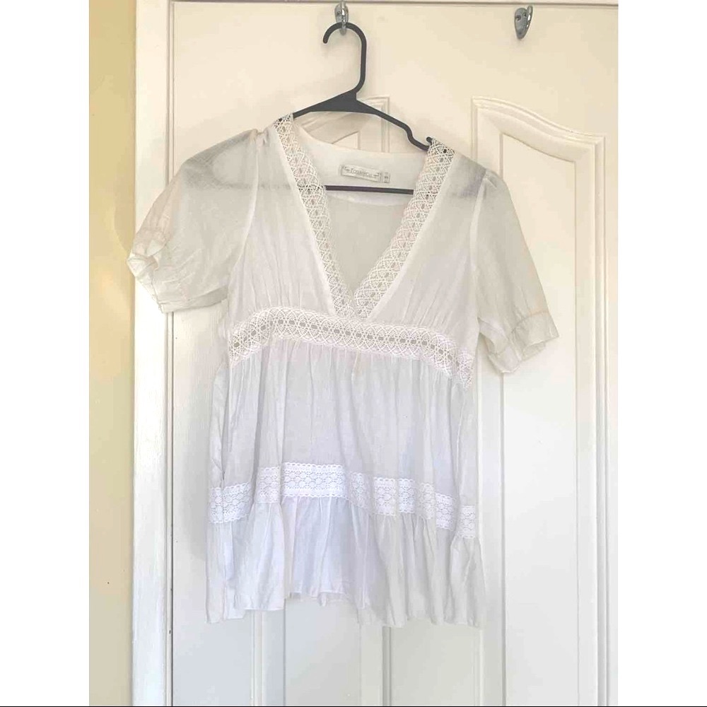 White Blouse by Foussy Cat in Small